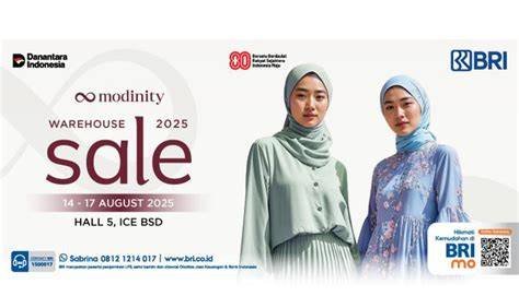 Modinity Warehouse Sale 2026 digelar dengan diskon besar serta cashback eksklusif dari BRI, memberi peluang belanja hemat bagi konsumen di seluruh Indonesia
